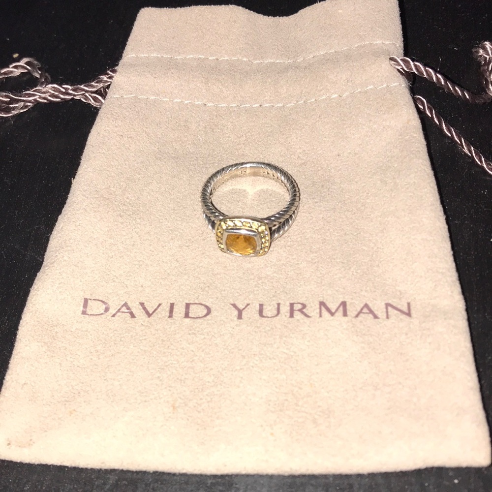 DAVID YURMAN AUTHENTIC CITRINE/YELLOW DIAMOND RING